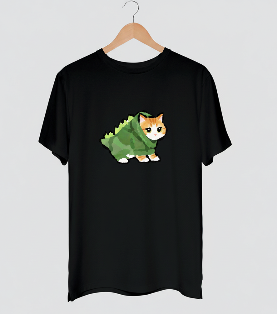 Camiseta con diseño del gato naranjosaurio