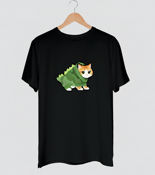 Camiseta con diseño del gato naranjosaurio