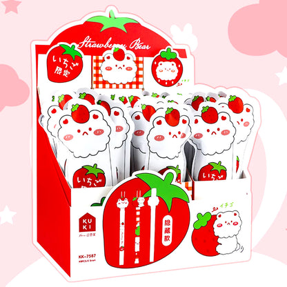 Colección bolígrafos sorpresa kawaii Strawberry Bear - 3 diseños misteriosos